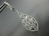 1.80CT DIAMOND 18KT WHITE GOLD TEAR DROP FILIGREE CRISS CROSS HANGING EARRINGS
