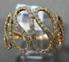 ESTATE WIDE .67CT ROUND DIAMOND 14K ROSE GOLD 3D MULTI WAVE CRISS CROSS FUN RING