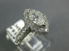 ESTATE 1.32CT DIAMOND 14K WHITE GOLD MARQUISE & ROUND HALO ENGAGEMENT RING #1542