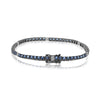 3.57CT DIAMOND & AAA SAPPHIRE 14KT WHITE & BLACK GOLD 3D ROUND TENNIS BRACELET