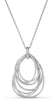 ESTATE LARGE 2.05CT DIAMOND 18KT WHITE GOLD 3D TEAR DROP TRINITY LOVE PENDANT