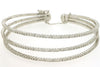 LARGE 3.0CT DIAMOND 14K WHITE GOLD 3D 3 ROW ETERNITY CUFF TENNIS BANGLE BRACELET