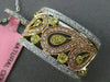 LARGE .62CT WHITE YELLOW & PINK DIAMOND 18K WHITE & ROSE GOLD FILIGREE PENDANT
