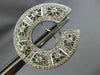 ESTATE LARGE 1.36CT DIAMOND 18KT WHITE GOLD OPEN FILIGREE HOOP CLIP ON EARRINGS