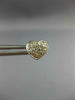 ESTATE .24CT DIAMOND 14K WHITE GOLD ROUND CLASSIC PAVE HEART LOVE EARRINGS #1790