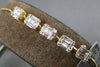 .92CT DIAMOND 18K YELLOW GOLD ROUND & BAGUETTE CLUSTER INVISIBLE TENNIS BRACELET