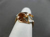 ANTIQUE .30CT OLD MINE DIAMOND & RUBY 14KT WHITE & ROSE GOLD FLOWER RING #21170