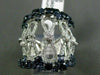 ESTATE MASSIVE 2.82CT DIAMOND & SAPPHIRE 18KT WHITE GOLD INFINITY COCKTAIL RING