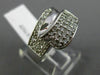 ESTATE WIDE .75CT DIAMOND 14KT WHITE GOLD 3D CRISS CROSS ZIG ZAG MULTI ROW RING
