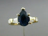 ESTATE 2.16CT DIAMOND & AAA SAPPHIRE 14KT GOLD PEAR SHAPE ENGAGEMENT RING #25405