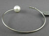 ESTATE .1CT DIAMOND & AAA SOUTH SEA PEARL 18K WHITE GOLD JOURNEY BANGLE BRACELET