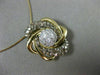 ESTATE LARGE 1.0CT DIAMOND 14K YELLOW GOLD FLOWER STAR OF DAVID FLOATING PENDANT