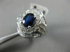 ESTATE LARGE 3.63CT DIAMOND & AAA SAPPHIRE 14KT WHITE GOLD FLOWER COCKTAIL RING