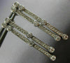 ESTATE 1.27CT DIAMOND 14KT WHITE GOLD BEZEL DOUBLE ROW HANGING EARRINGS #16917