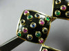 EXTRA LARGE DAVID WEBB 5.20CT MULTI GEM 18KT YELLOW GOLD HANGING EARRINGS #26673