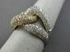 ESTATE LARGE 4.54CT DIAMOND 14KT WHITE & YELLOW GOLD 3D LOVE KNOT INFINITY RING