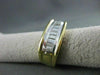 ESTATE WIDE 1.35CT DIAMOND BAGUETTE 18KT W & Y GOLD ANNIVERSARY RING SHARP 10865