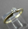 ESTATE .10CT DIAMOND 14KT TWO TONE GOLD CLASSIC SOLITAIRE FRIENDSHIP RING #23780