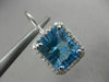 ESTATE LARGE 16.48CT DIAMOND BLUE TOPAZ 14KT GOLD HALO FILIGREE HANGING EARRINGS