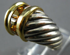 1.26CT AAA CITRINE 14K YELLOW GOLD & 925 SILVER DAVID YURMAN PRINCESS RING 27026