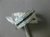 ESTATE LARGE .60CT WHITE & BLUE DIAMOND 14K WHITE GOLD CRISS CROSS LOVE FUN RING