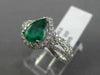 ESTATE 1.95CT DIAMOND EMERALD 14KT WHITE GOLD INFINITY HALO PEAR ENGAGEMENT RING