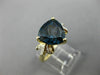 ESTATE LARGE 4.05CT DIAMOND & AAA BLUE TOPAZ 14KT YELLOW GOLD FILIGREE FUN RING
