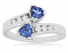 ESTATE .70CT DIAMOND & AAA TRILLION TANZANITE 14K WHITE GOLD 3D CRISS CROSS RING