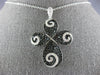 ESTATE LARGE 2.68CT WHITE & BLACK DIAMOND 18KT WHITE GOLD INFINITY CROSS PENDANT