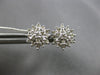 ESTATE .40CT DIAMOND 14KT WHITE GOLD 3D CLASSIC CLUSTER SNOWFLAKE STUD EARRINGS