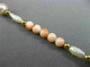 ESTATE LONG AAA SOUTH SEA PEARL & CORAL 14KT YELLOW GOLD 3D BEAD BRACELET #26199