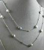 ESTATE LONG 1.20CT DIAMOND 14K WHITE GOLD 3D OVAL BY THE YARD MATTE FUN NECKLACE