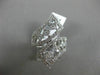 ESTATE LARGE 1.25CT DIAMOND 14KT WHITE GOLD 3D FLOWER CRISS CROSS SNAKE FUN RING