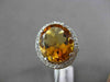 ESTATE MASSIVE 7.28CT DIAMOND & AAA EXTRA FACET CITRINE 14KT WHITE GOLD 3D RING