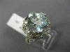 LARGE 4.05CT DIAMOND & AAA OVAL AQUAMARINE 14K WHITE GOLD FLOWER ENGAGEMENT RING