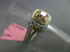 ESTATE GIA 1.0CT DIAMOND 18KT TRI COLOR GOLD 3D SQUARE HALO ENGAGEMENT RING