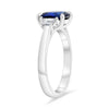 2.37CT DIAMOND AAA SAPPHIRE PLATINUM CUSHION & TRAPEZOID 3 STONE ENGAGEMENT RING