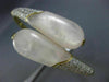 ESTATE WIDE 2.0CT DIAMOND & AAA WHITE QUARTZ 14KT YELLOW GOLD CRISS CROSS BANGLE