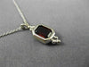 ESTATE .50CT AAA GARNET 14K WHITE GOLD SOLITAIRE OCTAGON FLOATING PENDANT #22982