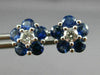 ESTATE 1.76CT DIAMOND & AAA SAPPHIRE 18KT WHITE GOLD 3D CLUSTER FLOWER EARRINGS