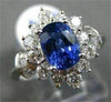 ANTIQUE LARGE 2.96CT DIAMOND & AAA SAPPHIRE 18K WHITE GOLD CLUSTER RING STUNNING
