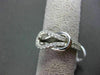 ESTATE .33CT DIAMOND 14KT WHITE GOLD PAVE LOVE KNOT BELT COCKTAIL RING F/G VSSI