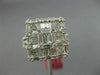 ESTATE LARGE 1.87CT DIAMOND 18KT WHITE GOLD 3D SQUARE CLUSTER ANNIVERSARY RING