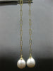 ESTATE LARGE AAA SOUTH SEA PEARL 14KT YELLOW GOLD 3D MULITI LINK LONG HANGING EARRINGS