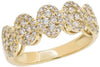 ESTATE .72CT DIAMOND 14KT YELLOW GOLD 3D PAVE MULTI OVAL CLUSTER FUN RING
