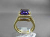ESTATE 4.95CTW DIAMOND & AAA AMETHYST 14KT YELLOW GOLD 3D HALO ENGAGEMENT RING