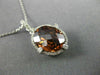 ESTATE 3.68CT DIAMOND & AAA SMOKY TOPAZ 14K WHITE GOLD OVAL HALO PENDANT #19843