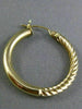 ESTATE 14KT YELLOW GOLD 3D DOUBLE SIDED ROPE CLASSIC HOOP EARRINGS #25144