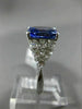 LARGE 4.65CT DIAMOND & AAA TANZANITE 18KT WHITE GOLD 3D SQUARE ENGAGEMENT RING