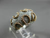 ESTATE WIDE .72CT DIAMOND 14KT WHITE & ROSE GOLD 3D PAVE HANDCRAFTED ROPE RING